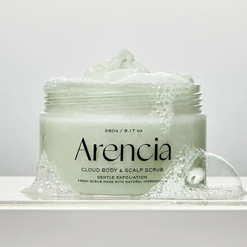 Arencia Fresh Cloud Body & Scalp Scrub, Geranium and Primrose - 260 g