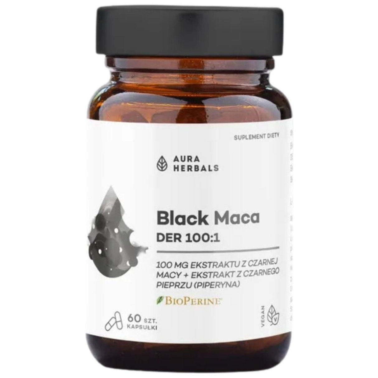Aura Herbals Black Maca DER 100:1 - 60 Capsules