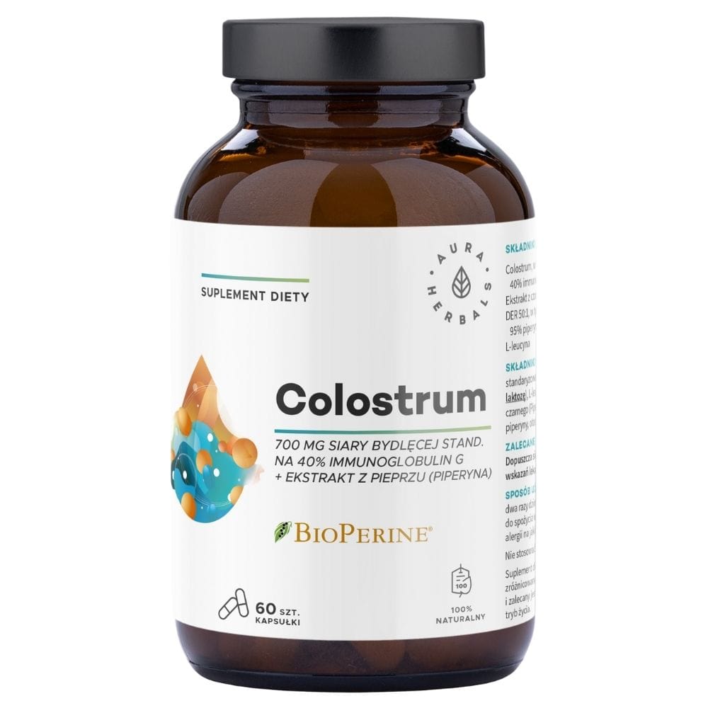 Aura Herbals Colostrum 700 mg + BioPerine® - 60 Capsules