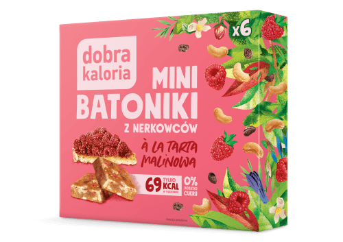Dobra Kaloria Mini Cashew Bars with Raspberry Tart Flavour - 6x17 g