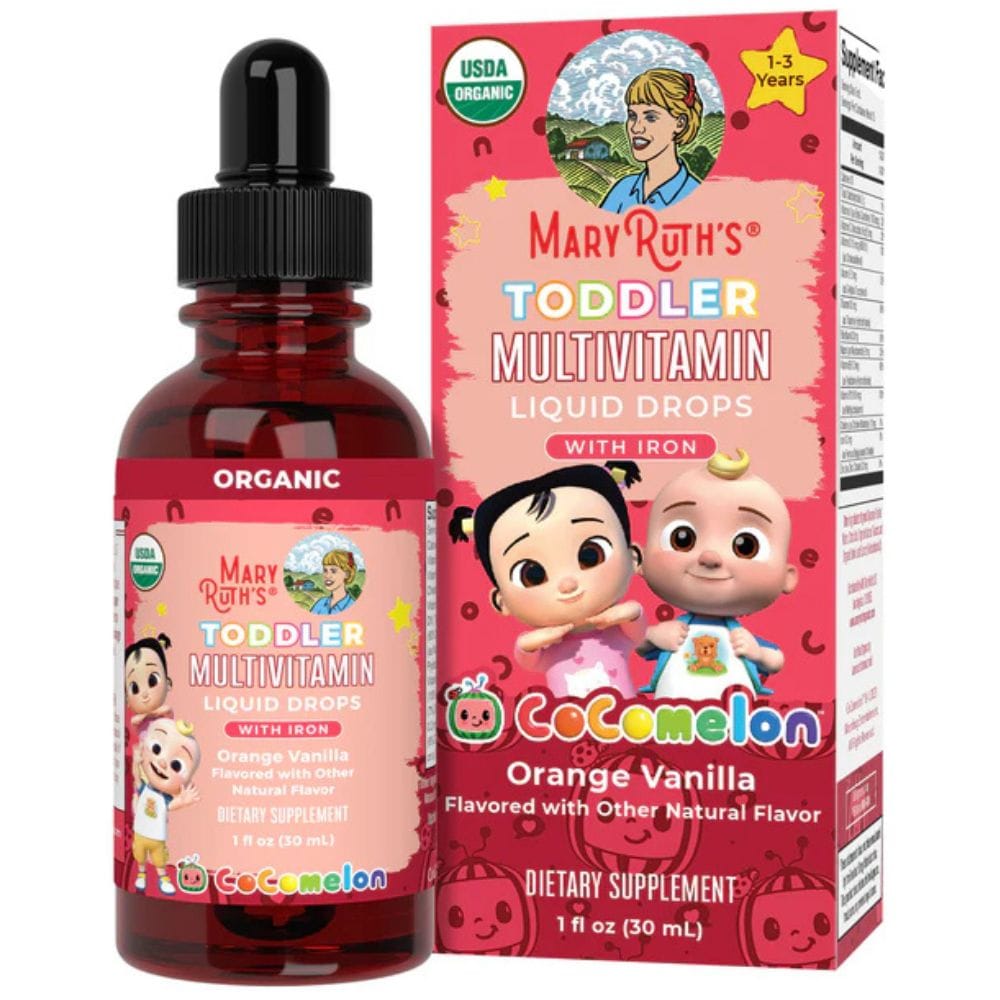 MaryRuth's CoComelon Organic Toddler Multivitamin with Iron, Orange-Vanilla - 30 ml