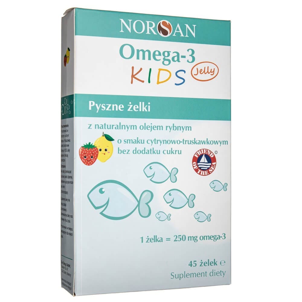 Norsan Omega-3 Kids Gummies, Lemon and Strawberry - 45 Pieces