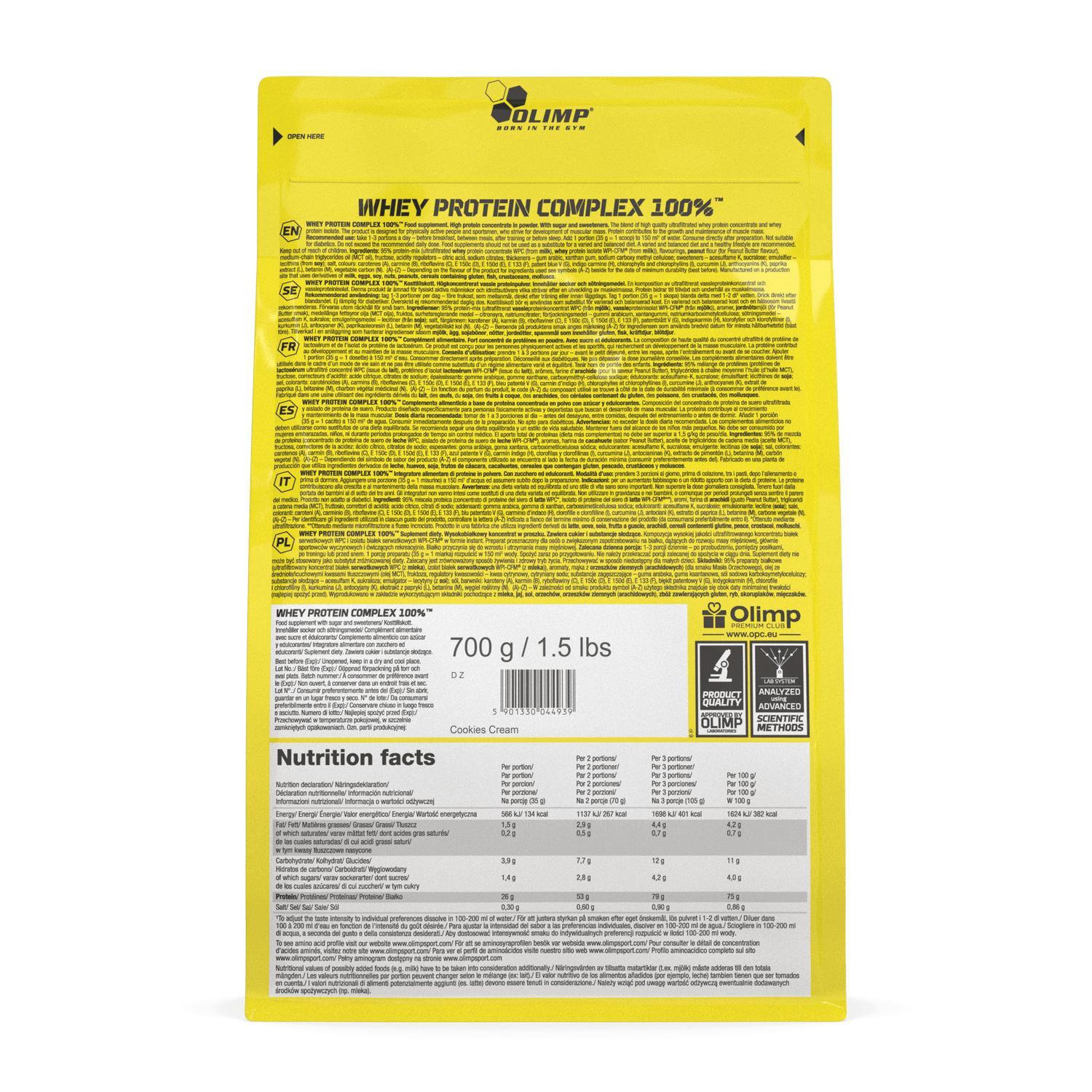 Olimp Whey Protein Complex 100%, Cookies Cream - 700 g