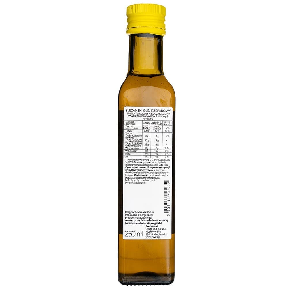Olvita Slezanese Rapeseed Oil Cold Pressed, Non-purified - 250 ml
