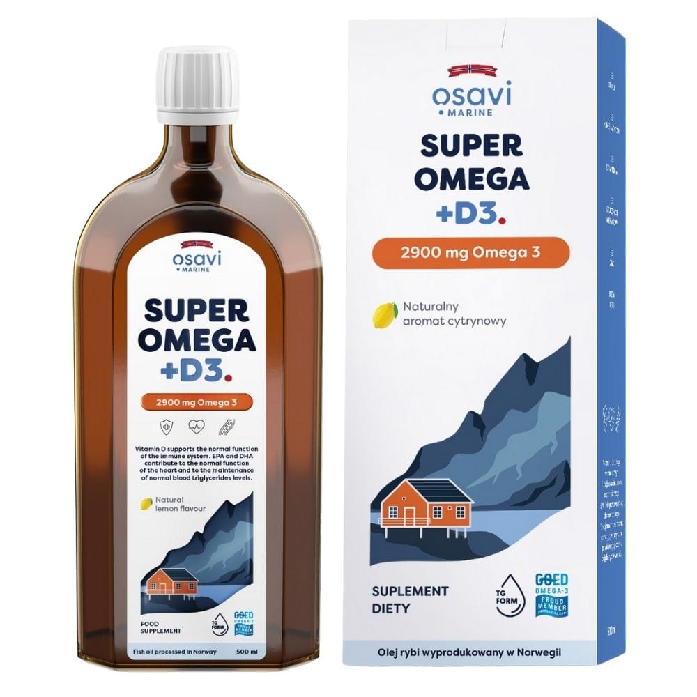 Osavi Super Omega + D3, 2900 mg Omega 3 (Marine), Lemon - 500 ml