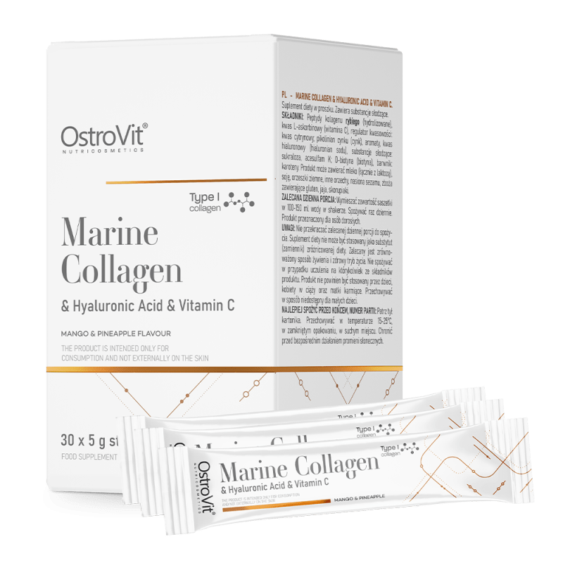 Ostrovit Marine Collagen, Hyaluronic Acid, Vitamin C, Mango-Pineapple - 30 x 5 g