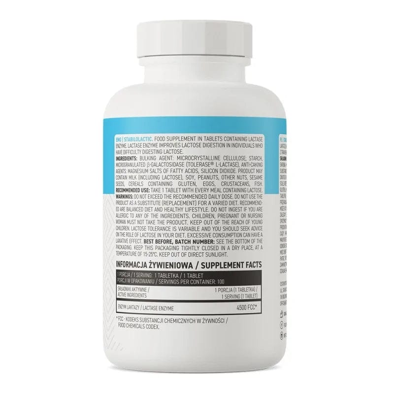 Ostrovit Stabilolactic (Lactase Enzyme) - 100 Tablets