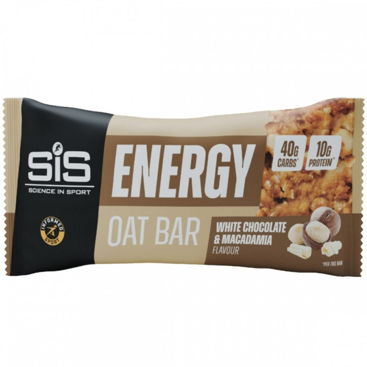 SiS GO Energy Bake Energy Bar, White Chocolate with Macadamia - 70 g
