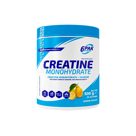 6PAK Creatine Monohydrate, Lemon Flavour - 500 g