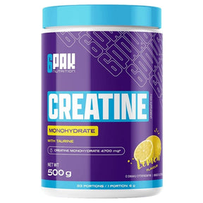 6PAK Creatine Monohydrate, Lemon Flavour - 500 g