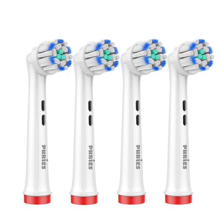Puries Silk Electric Toothbrush Heads for Oral-B - 4 Pieces