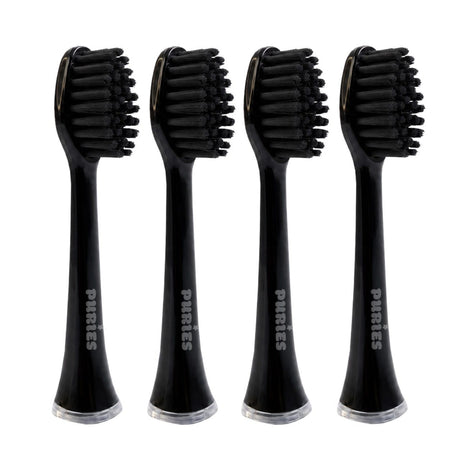 Puries Prime Black Electric Toothbrush Heads for Seysso - 4 Pieces
