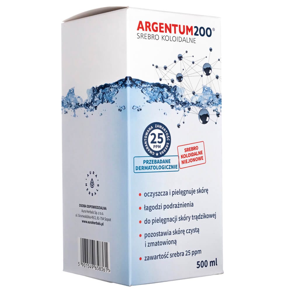 Aura Herbals Argentum 200 Colloidal Silver 25 ppm - 500 ml