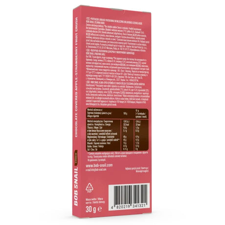 Bob Snail Apple & Strawberry Snack in Belgian Chocolate, Sugar-Free - 30 g