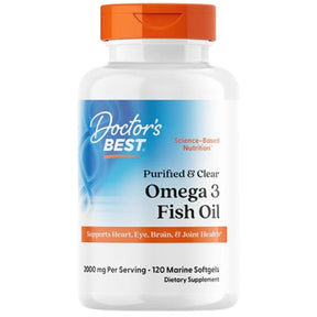 Doctor's Best Purified & Clear Omega 3 Fish Oil with Goldenomega 1000 mg - 120 Capsules