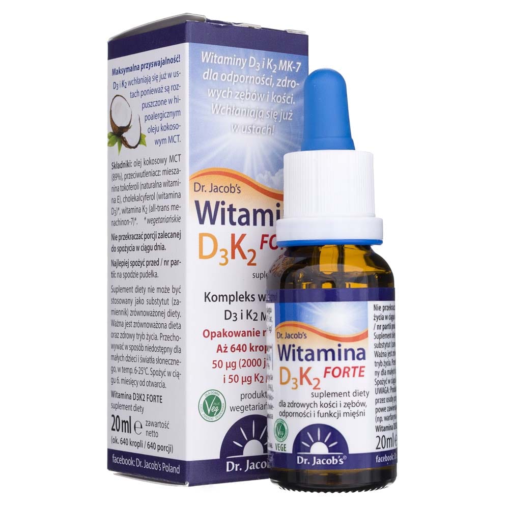 Dr. Jacob's Vitamin D3+K2 FORTE, drops - 20 ml