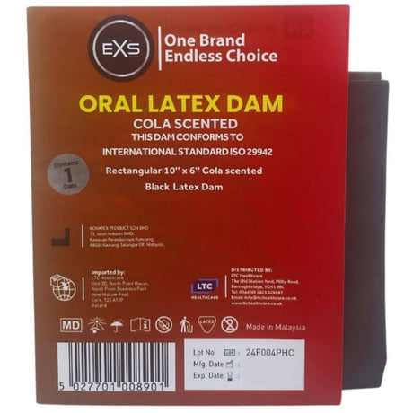 EXS Oral Latex Dam, Cola - 1 Piece
