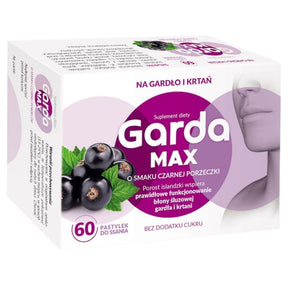 Garda MAX Lozenges with Iceland Moss, Blackcurrant - 60 Lozenges
