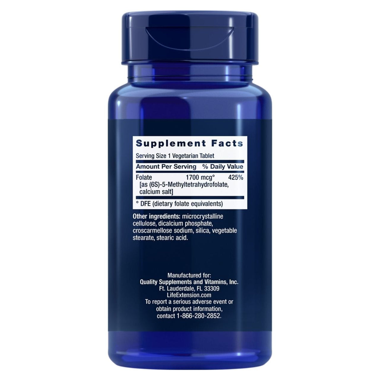 Life Extension Enhanced Optimized Folate 1700 mcg - 100 Tablets