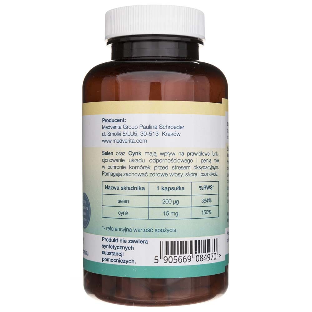 Medverita Selenium 200 mcg + Zinc 15 mg - 120 Capsules