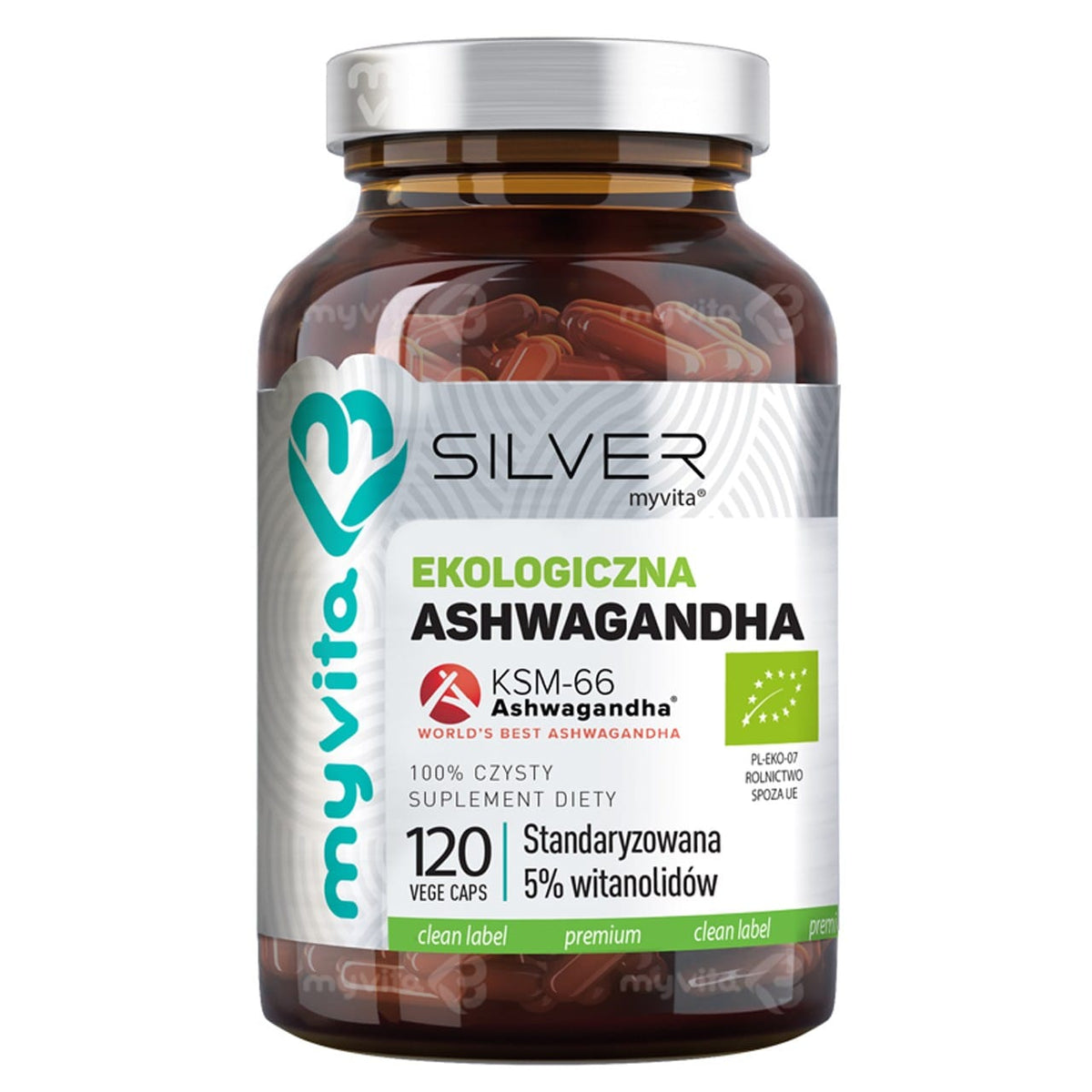 MyVita Silver Ashwagandha BIO 200 mg - 120 Capsules
