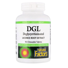 Natural Factors DGL Deglycyrrhizinated Licorice Root Extract - 90 Chewable Tablets