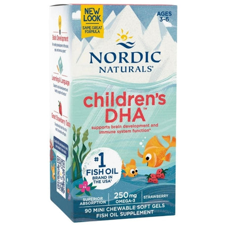 Nordic Naturals Children's DHA 250 mg, Strawberry - 90 Mini Softgels