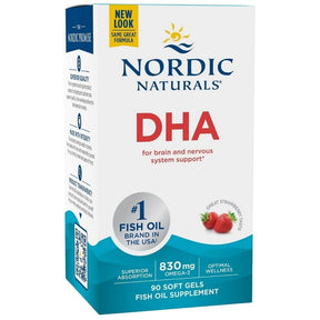 Nordic Naturals DHA, 830 mg Omega-3, Strawberry - 90 Capsules
