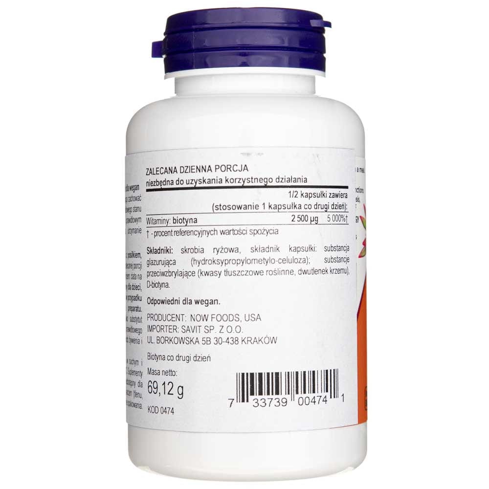 Now Foods Biotin 5000 mcg - 120 Veg Capsules