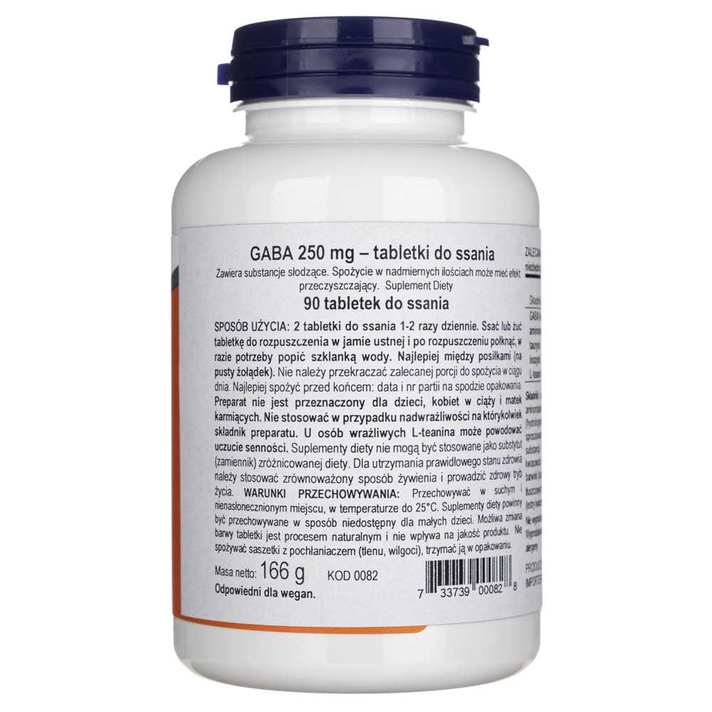 Now Foods GABA Orange Flavor Chewable - 90 Tablets