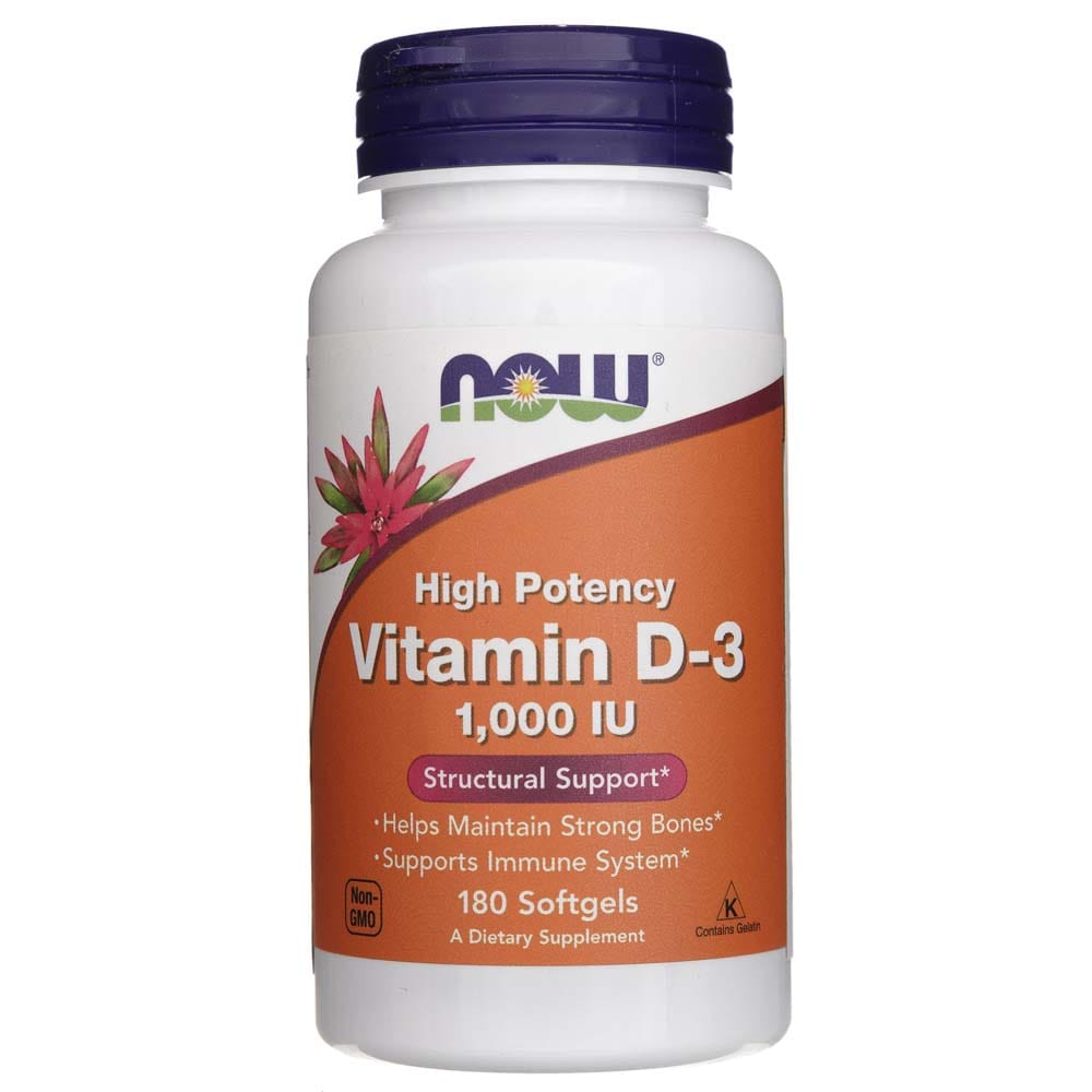 Now Foods Vitamin D3 1000 IU - 180 Softgels