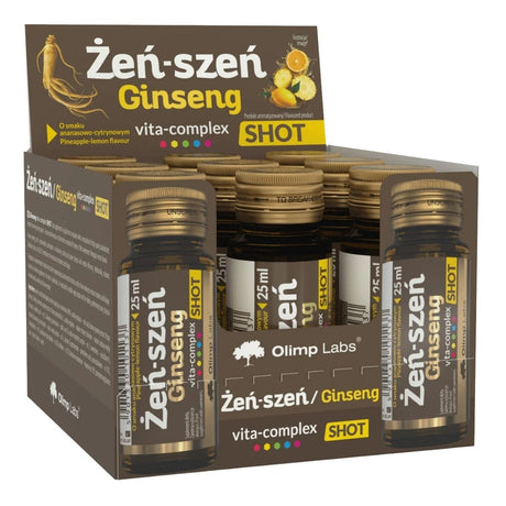 Olimp Ginseng Vita-Complex Shot, Pineapple-Lemon - 9 x 25 ml