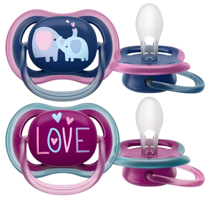 Philips Avent Ultra Air Hard Pacifier, 18+ Months, Girl - 2 Pieces