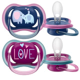 Philips Avent Ultra Air Hard Pacifier, 18+ Months, Girl - 2 Pieces