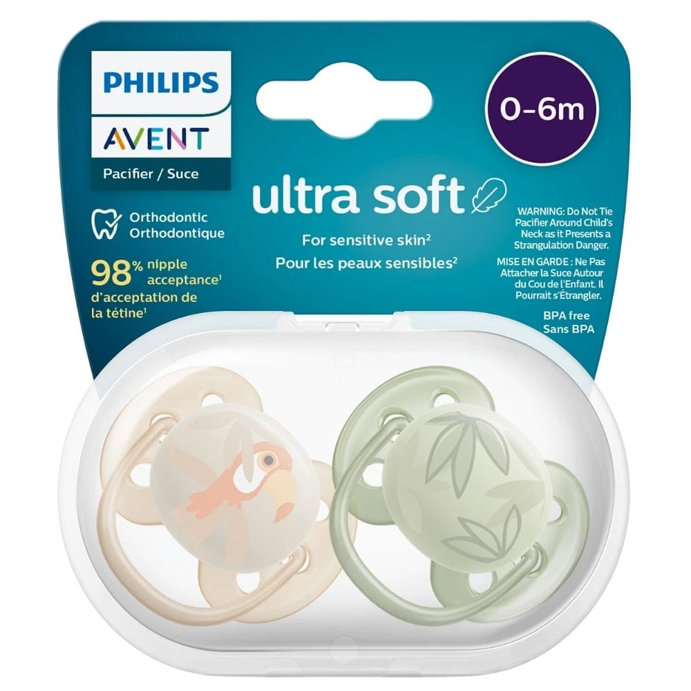 Philips Avent Ultra Soft Pacifier, 0-6 Months, Boy - 2 Pieces