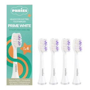 Puries Prime White Electric Toothbrush Heads for Seysso - 4 Pieces