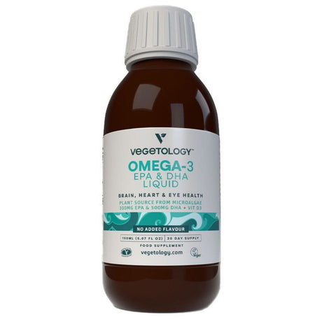 Vegetology Omega 3 EPA & DHA + Vitamin D3 Liquid, Natural - 150 ml