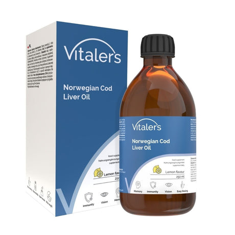 Vitaler's Omega-3 Norwegian Cod Liver Oil 1250 mg, Lemon - 250 ml