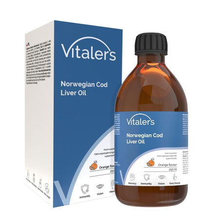 Vitaler's Omega-3 Norwegian Cod Liver Oil 1250 mg, Orange - 250 ml