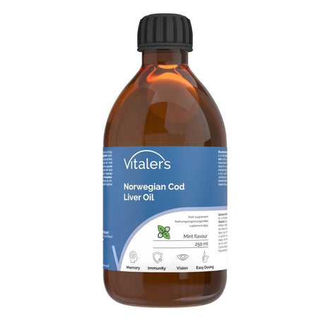 Vitaler's Omega-3 Norwegian Cod Liver Oil, Mint Flavor 1200 mg - 250 ml