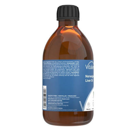 Vitaler's Omega-3 Norwegian Cod Liver Oil, Mint Flavor 1200 mg - 250 ml