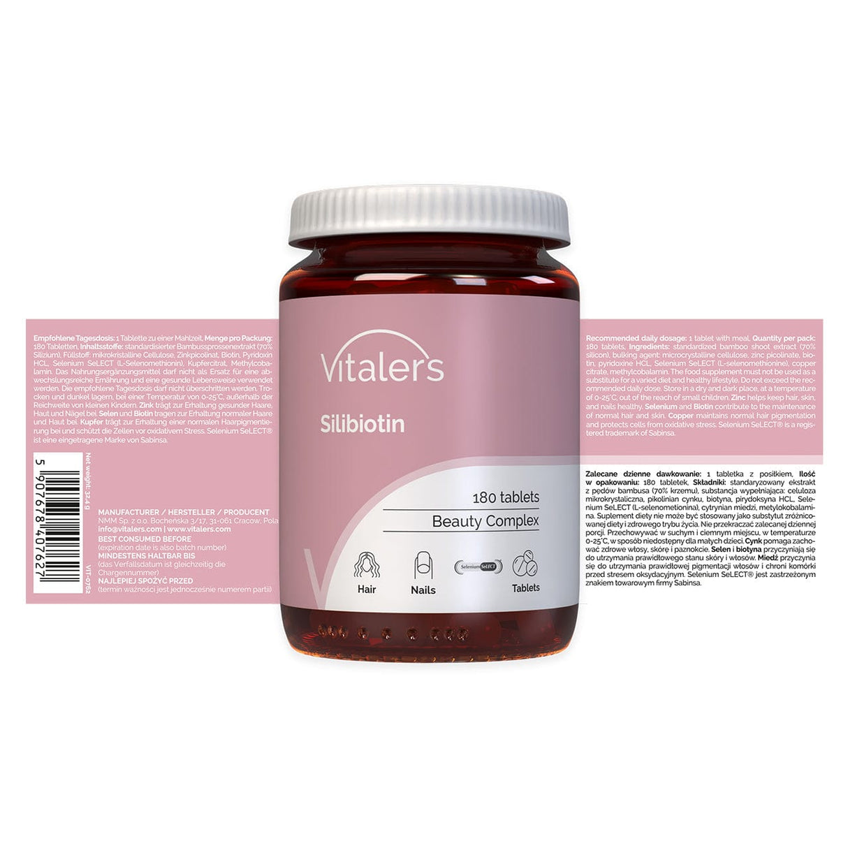 Vitaler's Silibiotin - Hair, Skin, Nails  - 180 Tablets