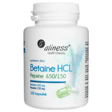 Aliness Betaine HCL, Pepsin 650 / 150 mg - 100 Veg Capsules