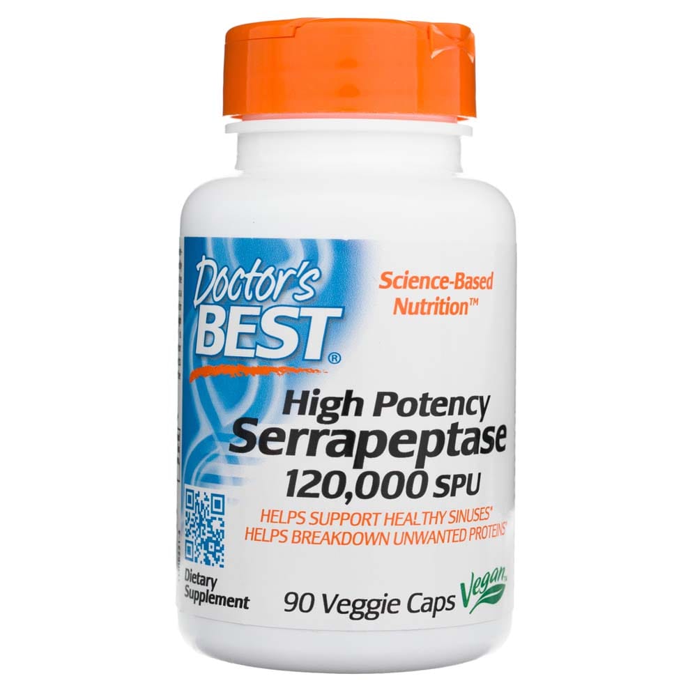 Doctor's Best  Serrapeptase 120,000 SPU  - 90 Veg Capsules