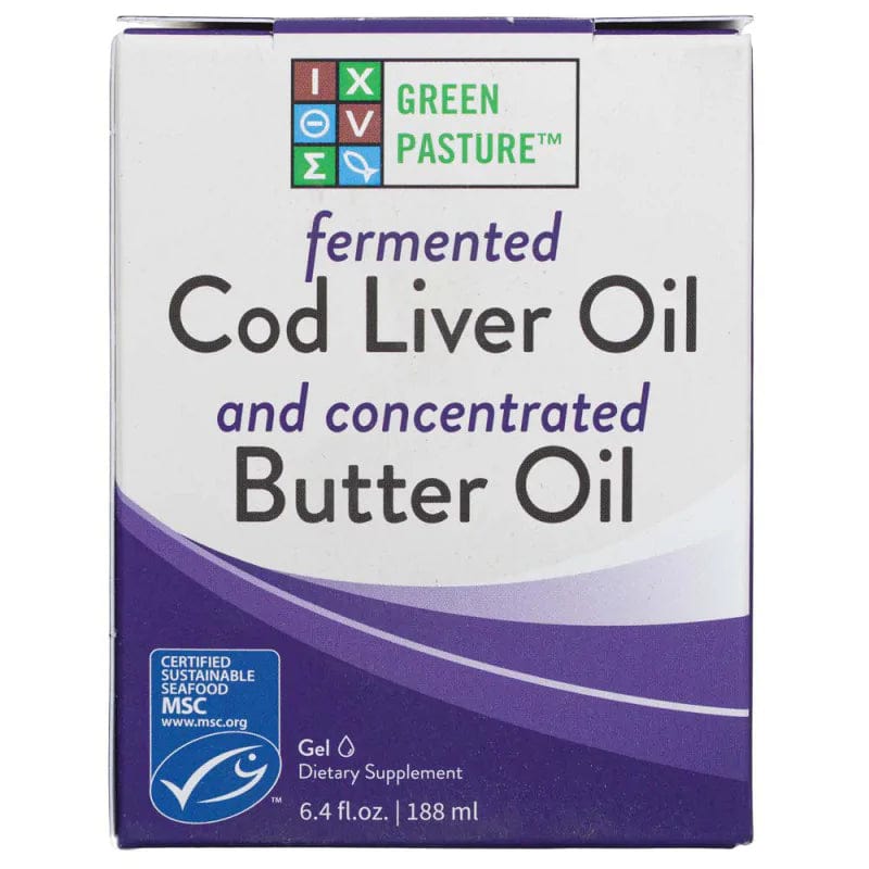 Green Pasture Fermented Cod Liver Oil And Concentrated Butter Oil Blend, Gel - 188 ml