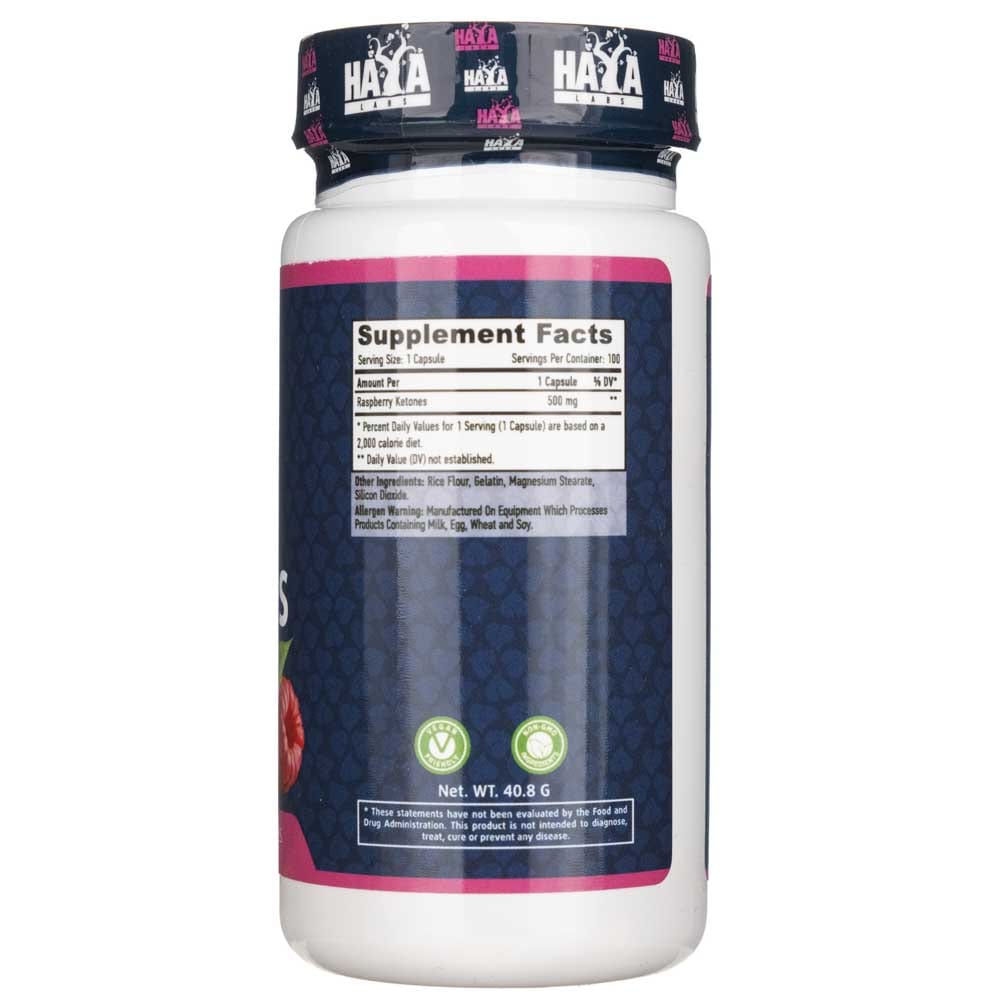 Haya Labs Raspberry Ketones 500 mg - 100 Capsules