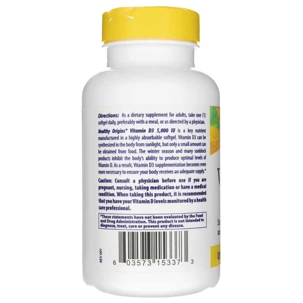 Healthy Origins Vitamin D3 5000 IU - 360 Softgels