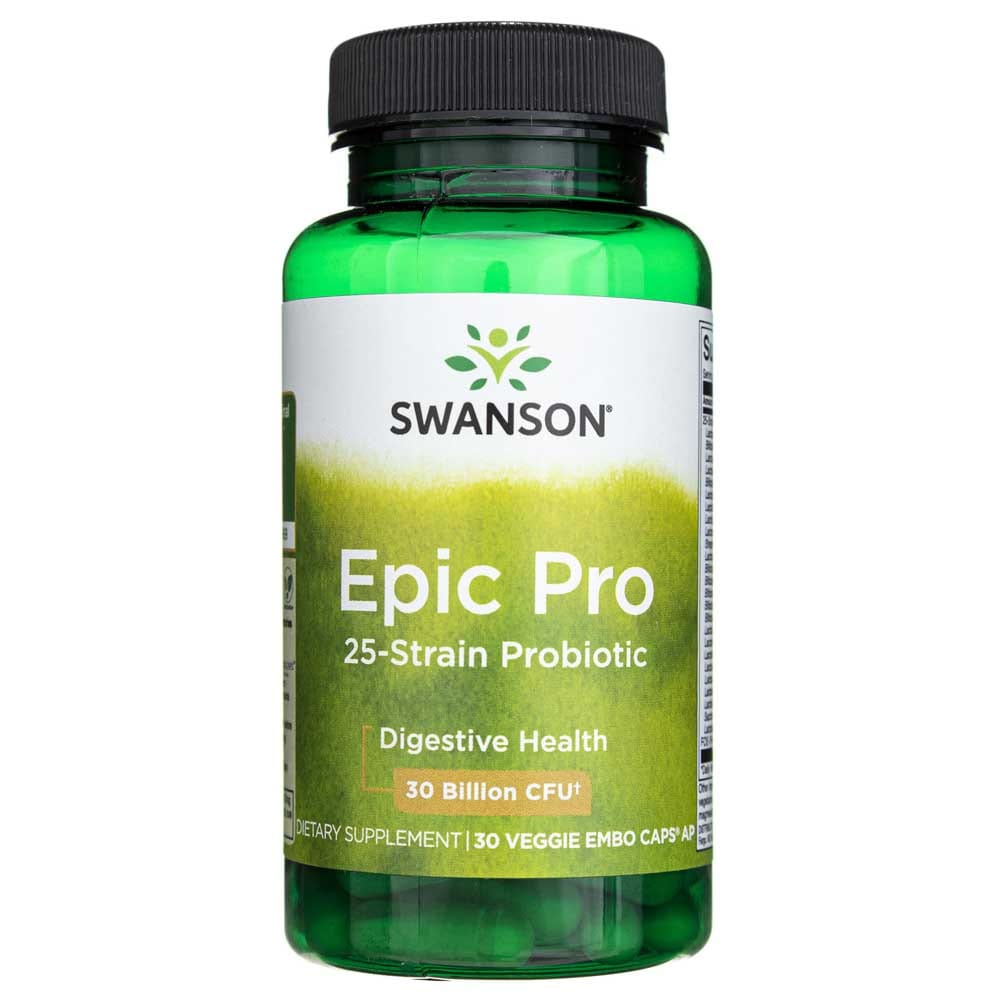 Swanson Epic Pro 25-Strain Probiotic - 30 Veg Capsules